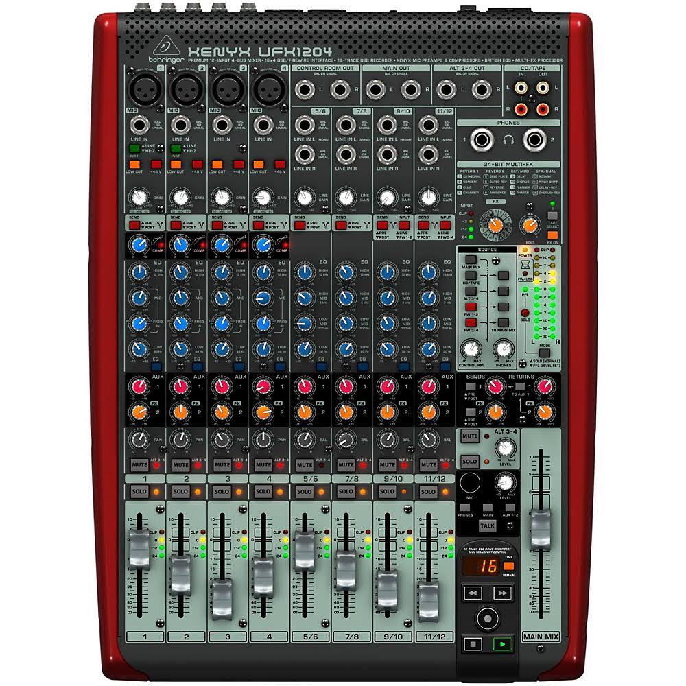 Behringer Xenyx UFX1204 Analog Mixer - 24-bit/96kHz - USB/FireWire