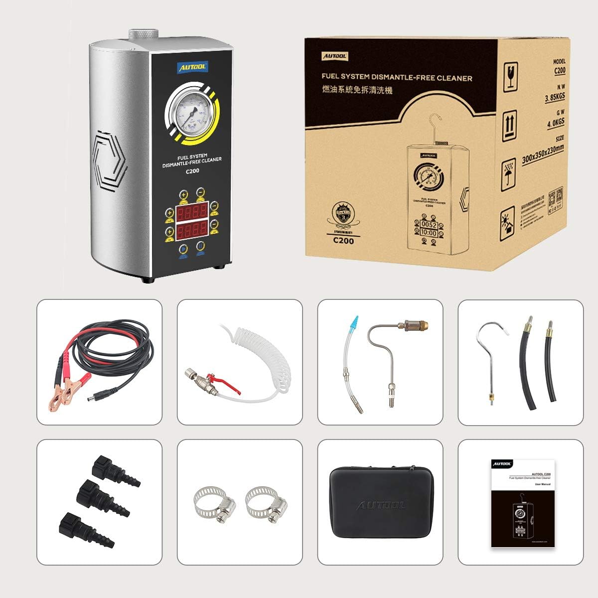 QPKING Car Fuel System Dismantle-Free Cleaner, Automotive Fuel Injection Systems Cleaners,Fuel System Cleaning Assistant Fuel Injector Cleaner