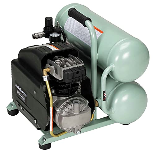 Metabo HPT EC99S Air Compressor, 4 Gallon, Electric, Twin Stack, Portable, Cast Iron, Oil Lubricated Pump, 135 PSI, 1-Year Warranty