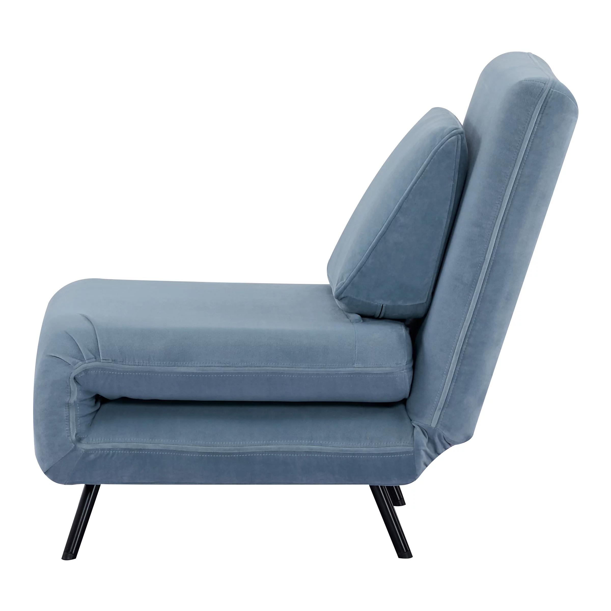 A&D Home Kahlo 30" Convertible Futon Chair, Velvet Blue