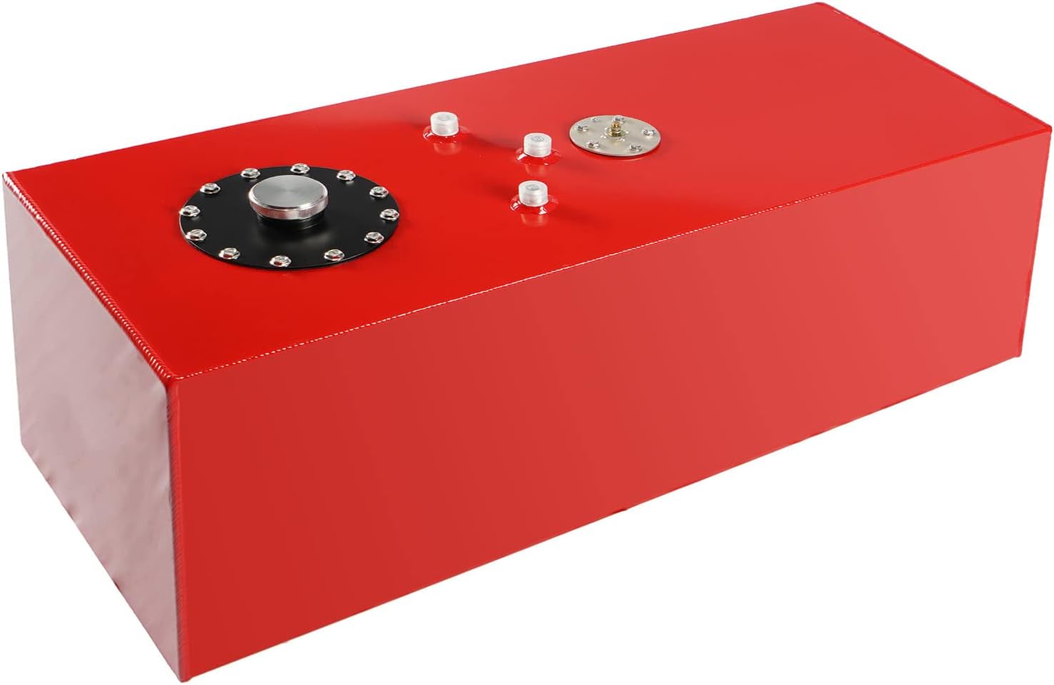 Universal 15 Gallon 57L Fuel Cell Tank Aluminum with Cap and Level Sender Polished Red