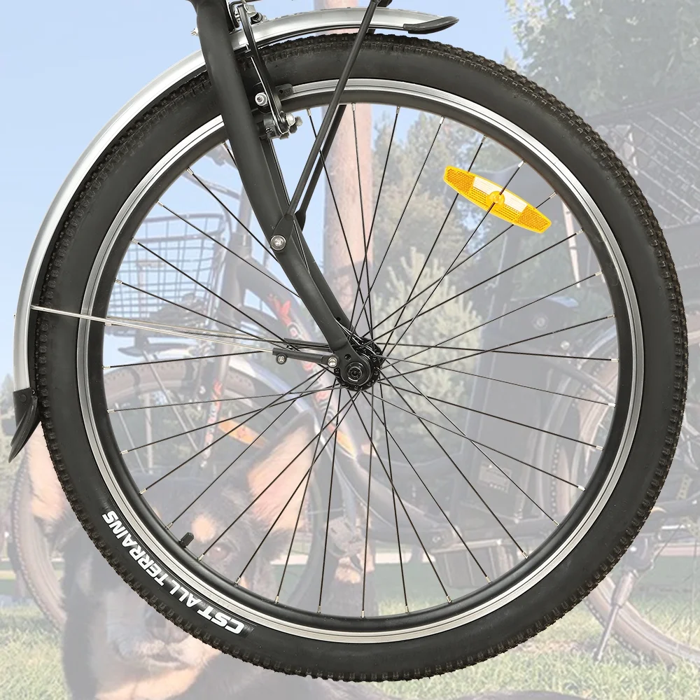 ECOTRIC Electric City 350 W Motor Cruiser Bicycle 26" 20 MPH Cityscape with Basket Removable Lithium Battery Step Through E-bike Commute for Adult Female Male Pedal Assist A-E516646