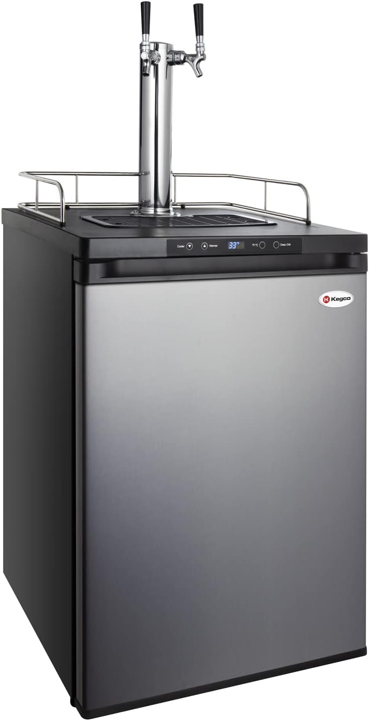 Kegco Kegerator, Dual Tap, Stainless Steel
