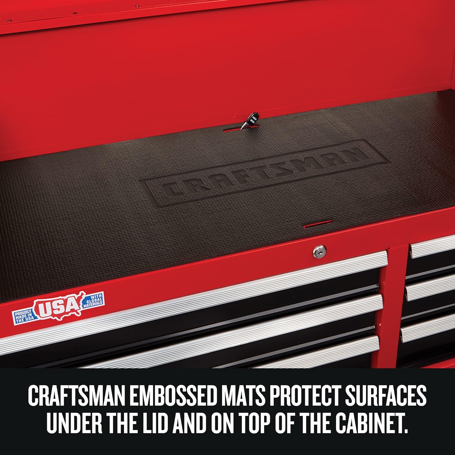 CRAFTSMAN Tool Cabinet with Drawer Liner Roll & Magnetic Towel Holder, 41-Inch, Rolling, 10 Drawer, Red (CMST82772RB)