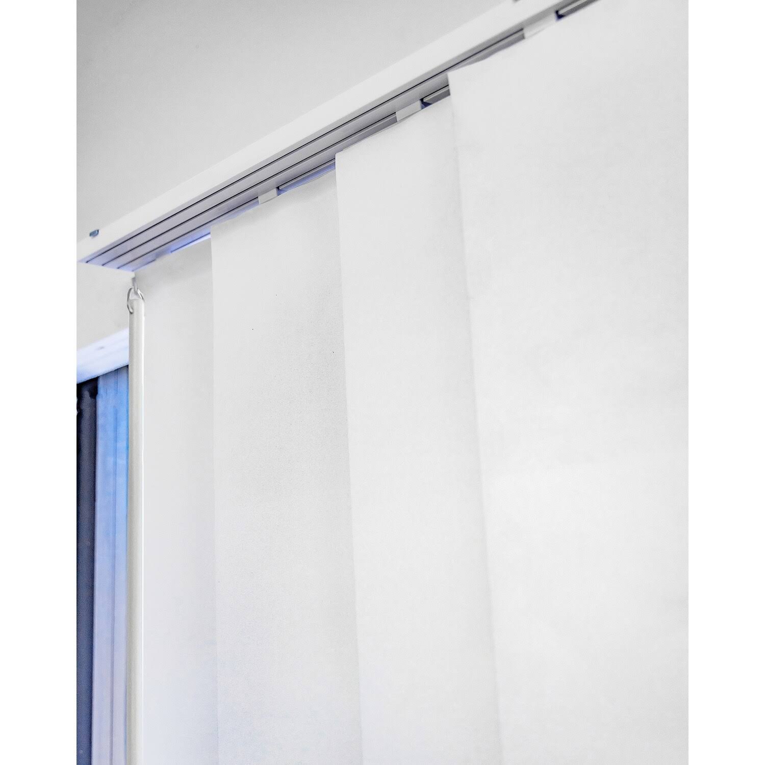 Chicology Blackout Adjustable Sliding Panel Track Blind, Up to 86 inchw x 96 inchh, Movie Night Ivory