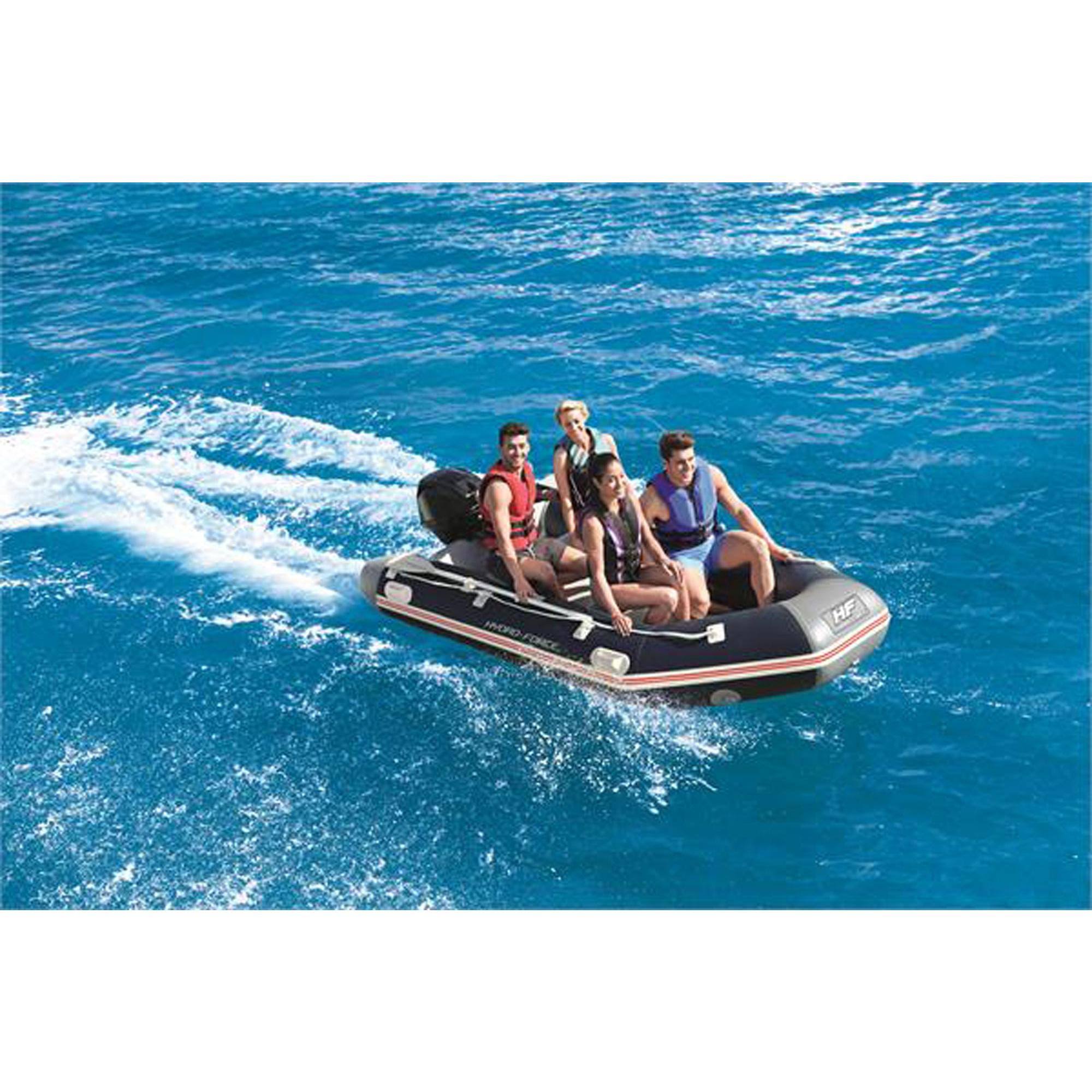 Bestway Hydro Force 65049E Mirovia Pro 130 inch Inflatable Boat Raft with Oars, Blue