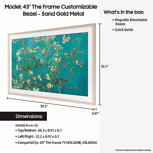 SAMSUNG The Frame TV Customizable Bezel, Magnetic, Quick and Easy Installation