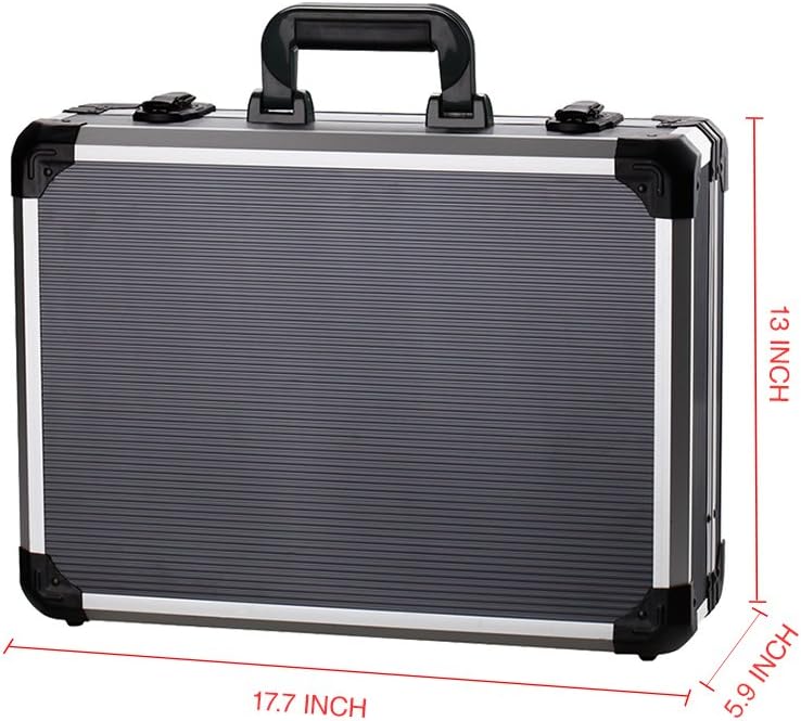 Aluminum Hard Tool Case Can Storage All Your Tools in One Toolbox , 17.7''Length,13''Width , 5.9'' Height450K+Tool Packets
