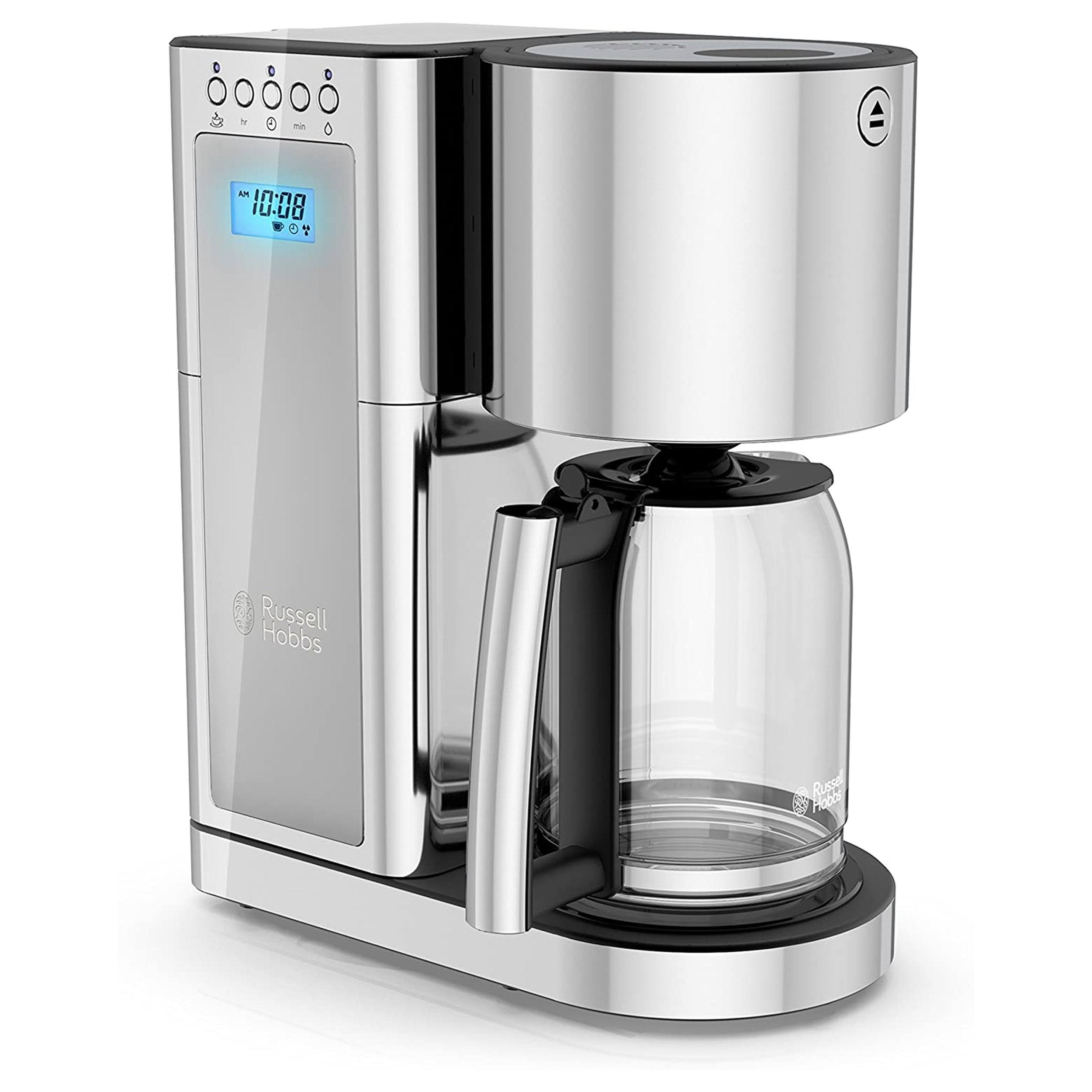 Russell Hobbs Glass Coffeemaker with 8 Cup Capacity- Silver - Silver/Black