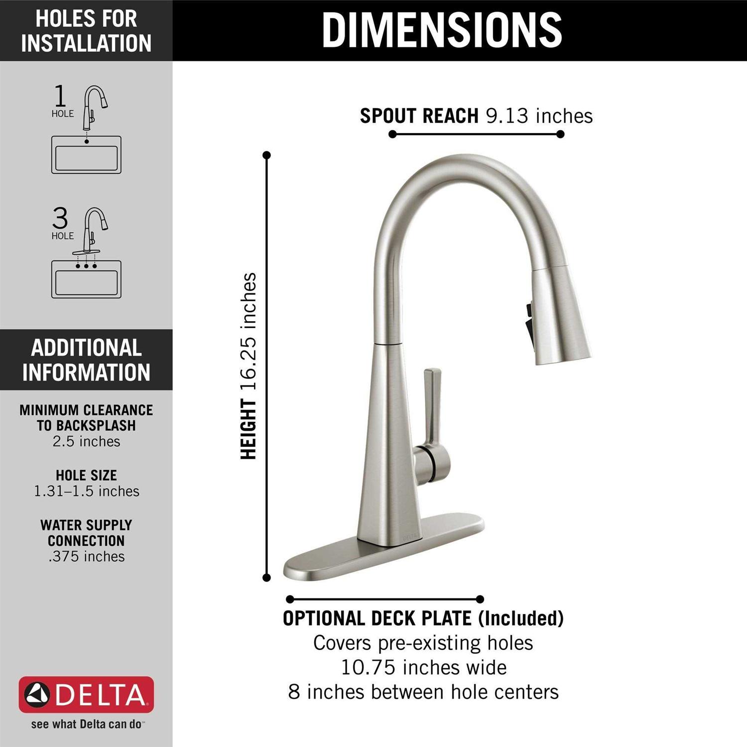 Delta Lenta Single-Handle Pull-Down Kitchen Faucet - Shop Hardware Tools Online Store