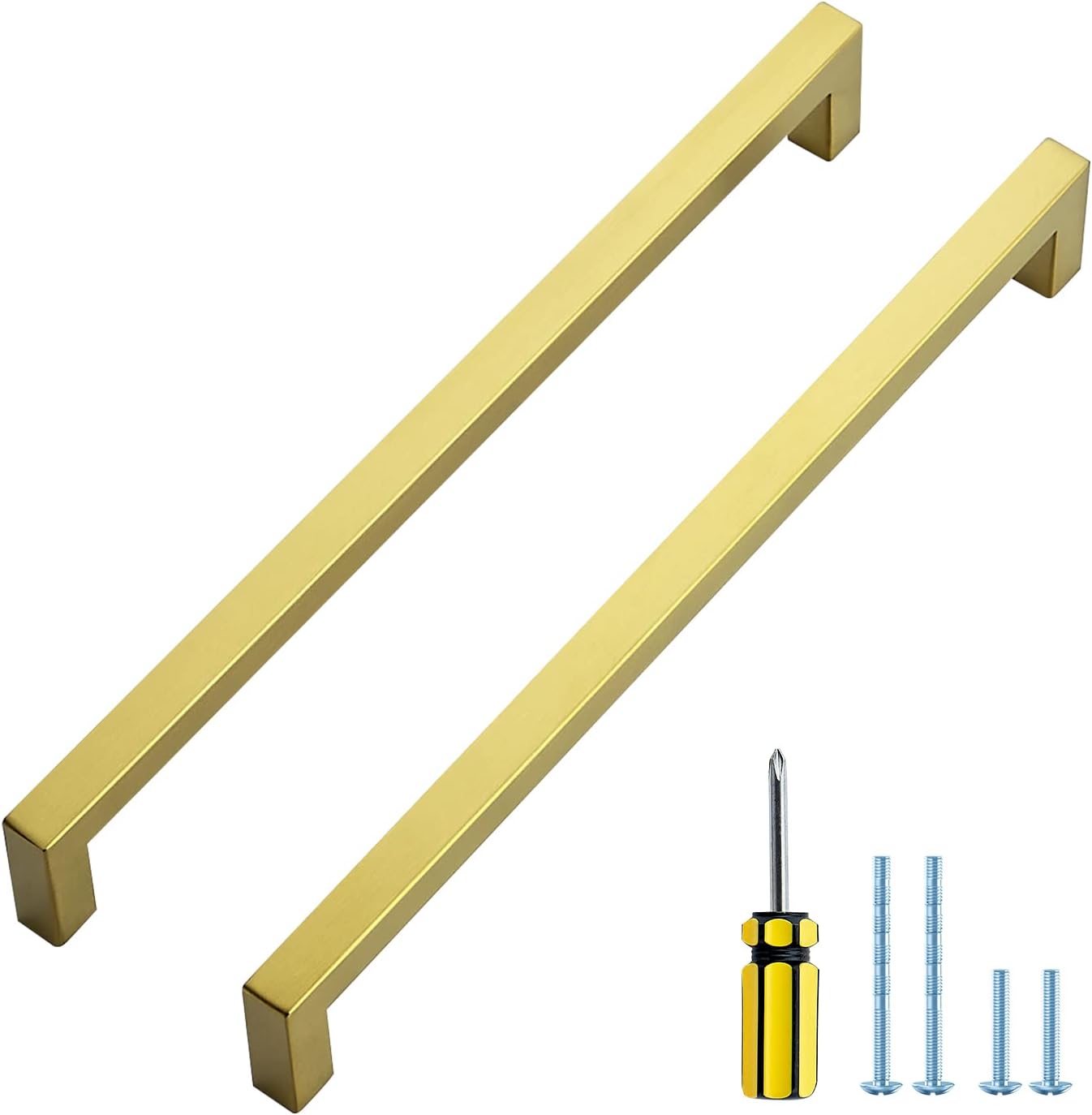 Ravinte 30 Pack Gold Cabinet Pulls 3 Inch Brusehed Brass Kitchen Cabinet Handles Gold Square Kitchen Hardware for Cabinet