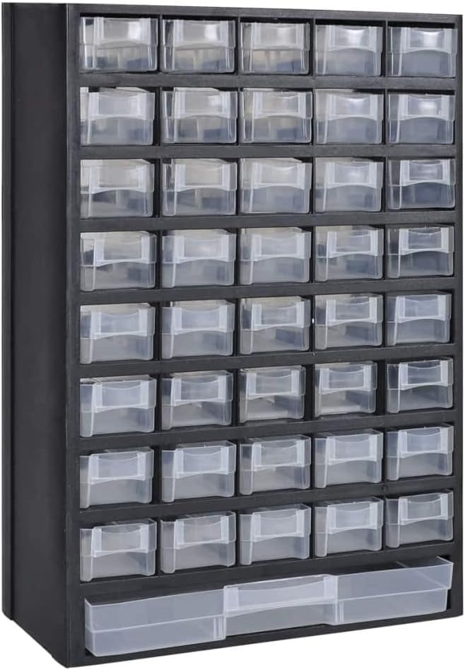 INLIFE 41-Drawer Plastic Storage Hardware and Craft Cabinet Tool Box 12.2x5.4x19.3
