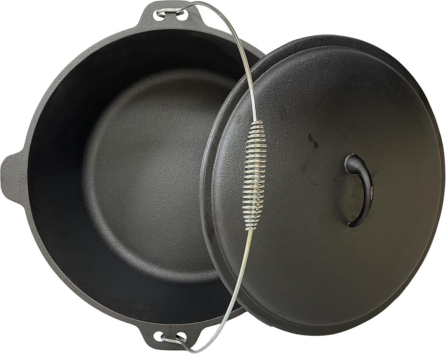 Cuisiland Pre-Seasoned 12 Quart 14 inch Cast Iron Dutch Oven Dome Lid