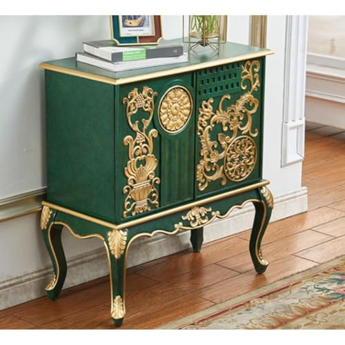 Side Panel Buffet Modern Storage Space Light Luxury Entrance Cabinet Solid Wood Carved Entrance Hall Partition Country Decoration Retro Old Sideboard Free Standing Decorative Cabinet
