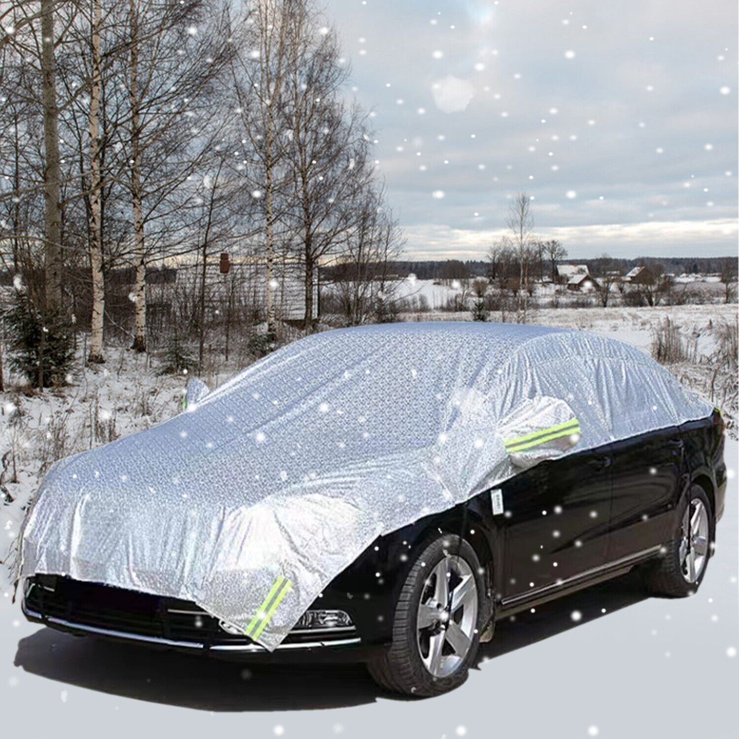 Car Windshield & Roof Snow Cover Thicken Winter Ice Frost Guard Half Car Cover