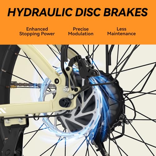 Dual Motor Electric Bike for Adults, 52V 4000/5000W Peak Motor, 40/45MPH, 1300Wh Battery, Up to 100 Miles Range, 26" x 4.0 Fat Tire Ebike with 7-Speed, Suspension, Turn Signals and Dual Disc Brakes