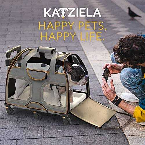 Katziela Luxury Rider Pro Pet Carrier with Removable Wheels and Double Telescopic Handle - Pet Supplies online store