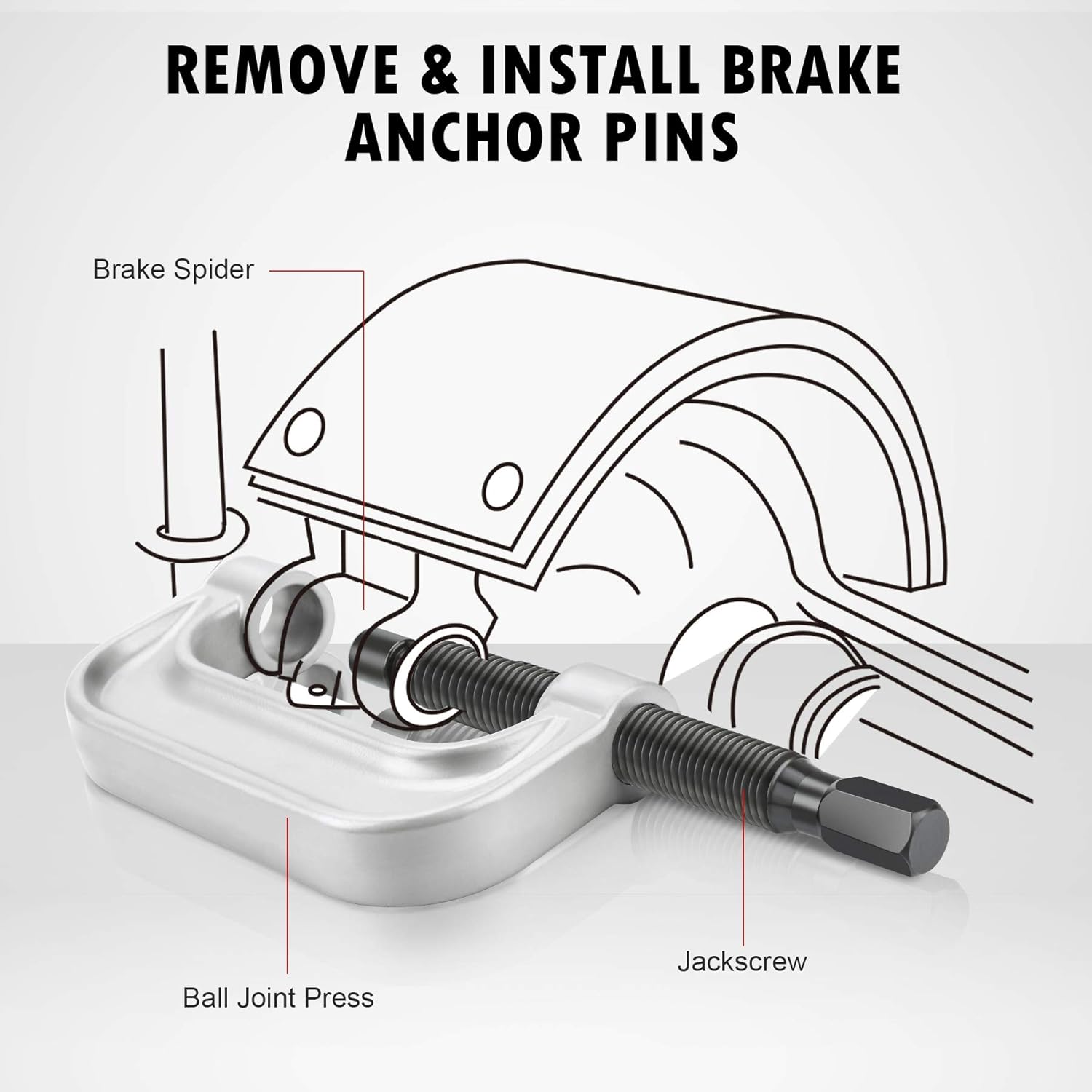 Heavy Duty Ball Joint Press & U Joint Removal Tool Kit with 4wd Adapters, for Most 2WD and 4WD Cars and Light Trucks (BK)