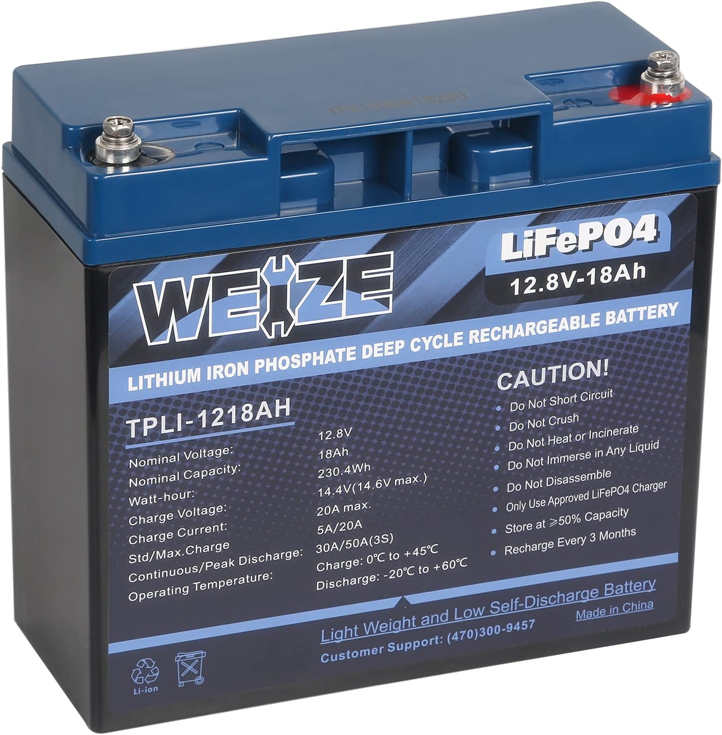 Weize 12V 200Ah LiFePO4 Lithium Battery, Up to 8000 Cycles, Built-in Smart BMS, Perfect for RV, Solar, Marine, Overland/Van, and Off Grid Applications