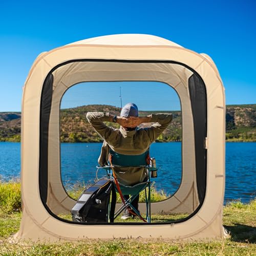 DoCred Sports Tent, Screen House Tent Instant Pop-Up Tent Shelter, Outdoor Screen Room Clear Tent Bubble Tent for Watching Sports Events, Camping, Fishing, Cheering