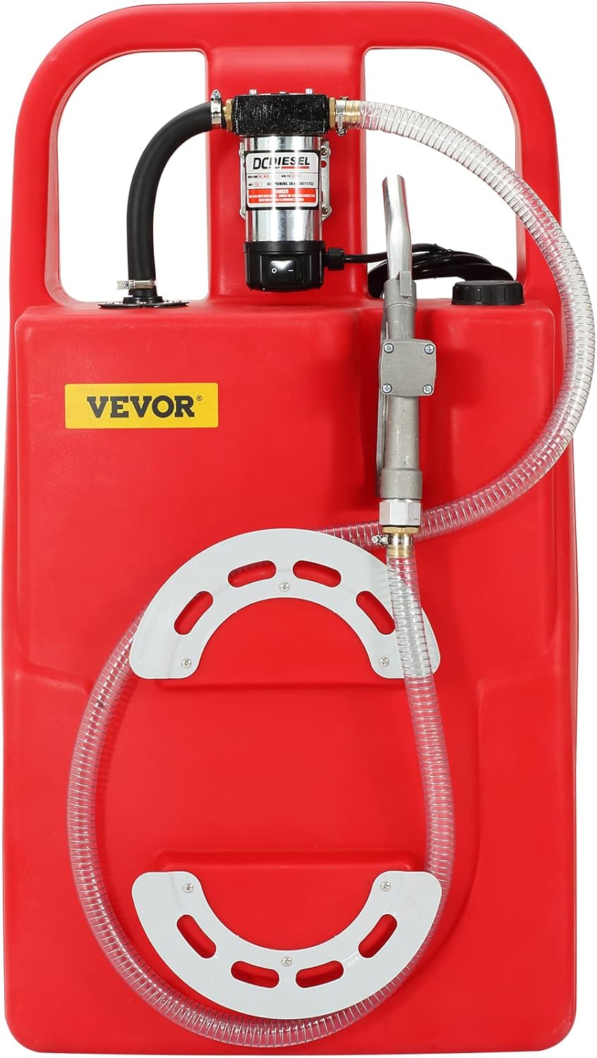 VEVOR Fuel Caddy, 32 Gallon, Portable Fuel Storage Tank On-Wheels, with 12V DC 140 W Transfer Pump (for Diesel Only), Diesel Fuel Container with 13 Ft Hose, Flow Rate 40L/min, for Trucks, Boats