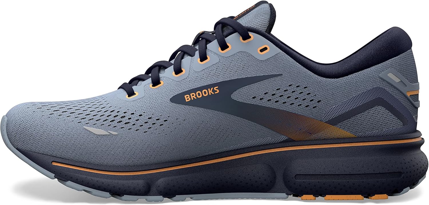 Brooks Men's Ghost 15 Neutral Running Shoe - Flintstone/Peacoat/Oak - 12.5 Wide