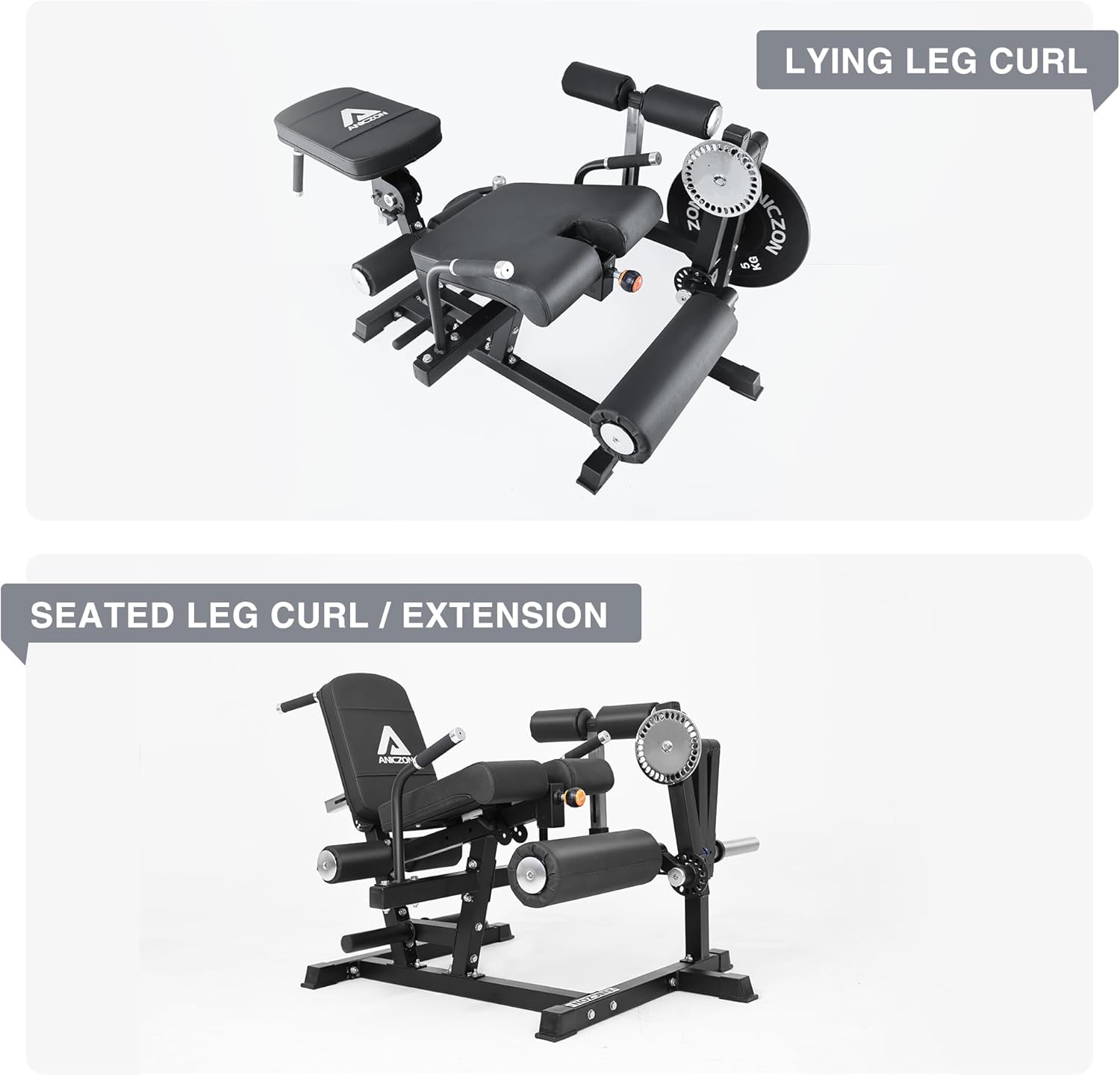 Leg Extension and Curl Machine, Leg Rotary Extension for Thigh with Adjustable Seat & Backrest, Lower Body Special Leg Machine with Plate Loaded for Home Gym, 770LB Commercial Rated