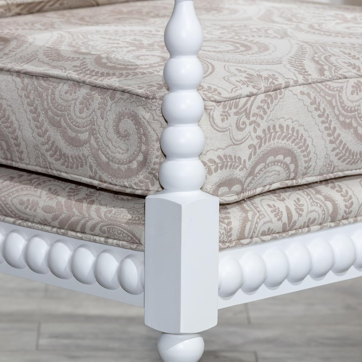 Spindle Chair, White Finish, White Spindle Chair, Fabric