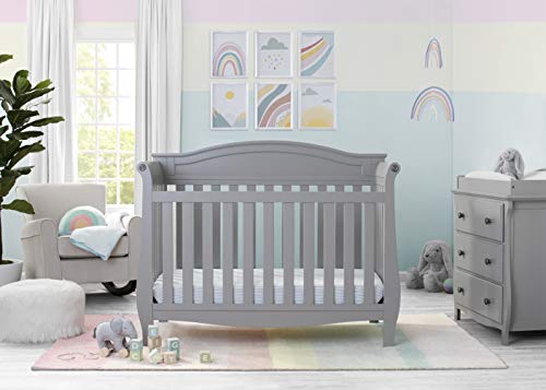 Delta Children Lancaster 4-in-1 Convertible Baby Crib, Bianca White