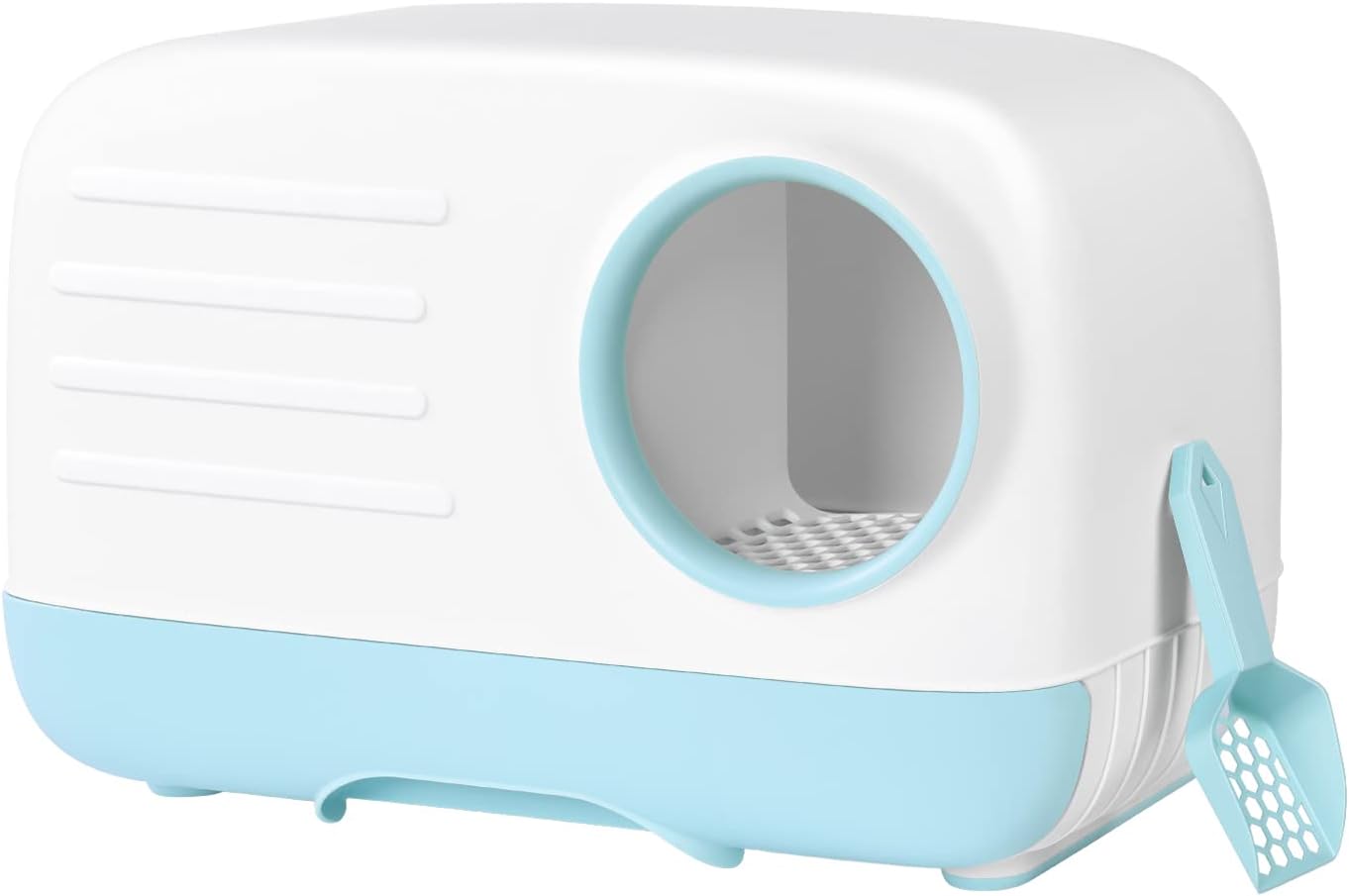 Petament Cat Litter Box,Fully Enclosed Litter Box Holds Odors,Prevents Urine and Litter Leakage,Assembly Free,Easy to Clean Stylish Litter Box Furniture with Pull-Out Litter Tray and Litter Scoop