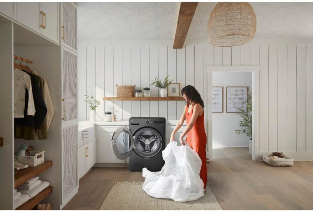 LG WM6998HBA Ventless Washer/Dryer Combo LG WashCombo All-in-One 5.0 cu. ft. Mega Capacity with Inverter HeatPump Technology and Direct Drive Motor