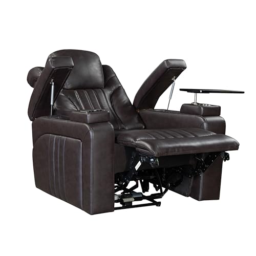 FANYE 360 Degree Swivel Upholstered Armchair,Modern Living Room Manual Reclining Glider Rocker Chair with 2 Pillow-Top Armrests for Home, 33.1", Grey