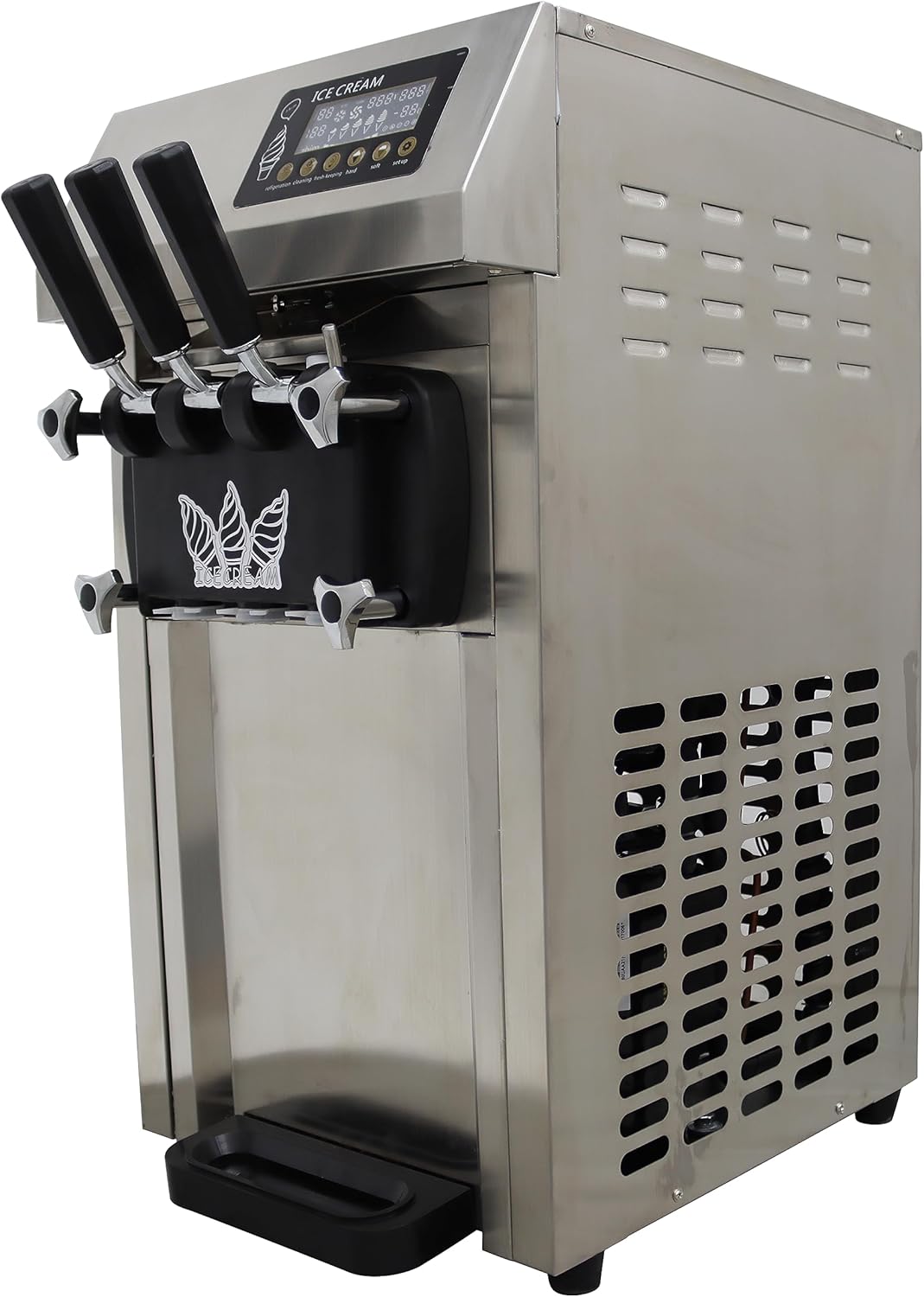 Soft Ice Cream Mahcine 3 Flavors Commercial Soft Ice Cream Maker Stainless Steel Soft Serve Ice Cream Machine Fruit Dessert Yogurt Ice Cream Maker 110V