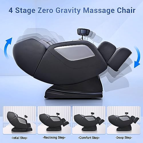 Massage Chair Full Body with Heat, Full Body Zero Gravity Shiatsu Massage Chair, Kneading Recliner w/ 20 Auto Modes, Foot Massage, Bluetooth, USB Charging Port, Touch Screen Controller