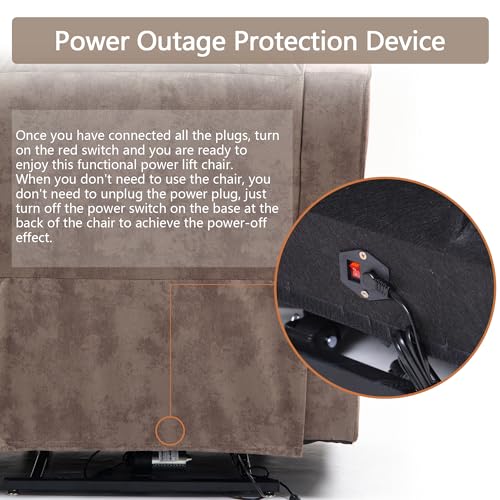 Power Lift Chair Lay Flat Recliner Infinite Position Electric Dual Motor Stand Up Lift Chair with Massage and Heat for Adults,Heavy Duty Recliners with 2 Remote Controls and Two Cup Holders