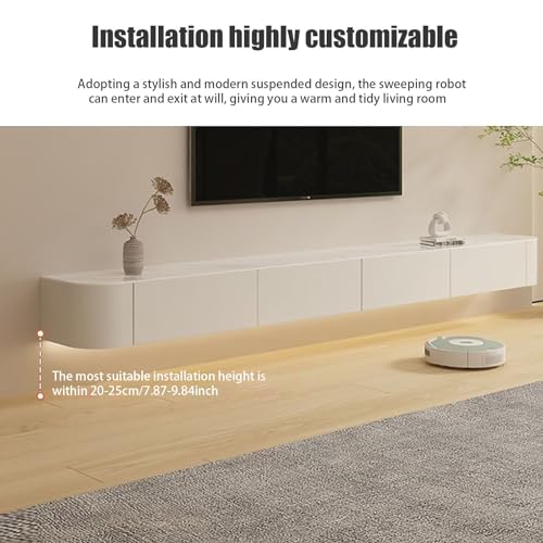 Floating TV Stand Wall Mounted TV Cabinet with Drawers Hanging TV Stand Entertainment Center Media Cabinet Storage Unit (Color : Grey, Size : 120cm/47.24inch)