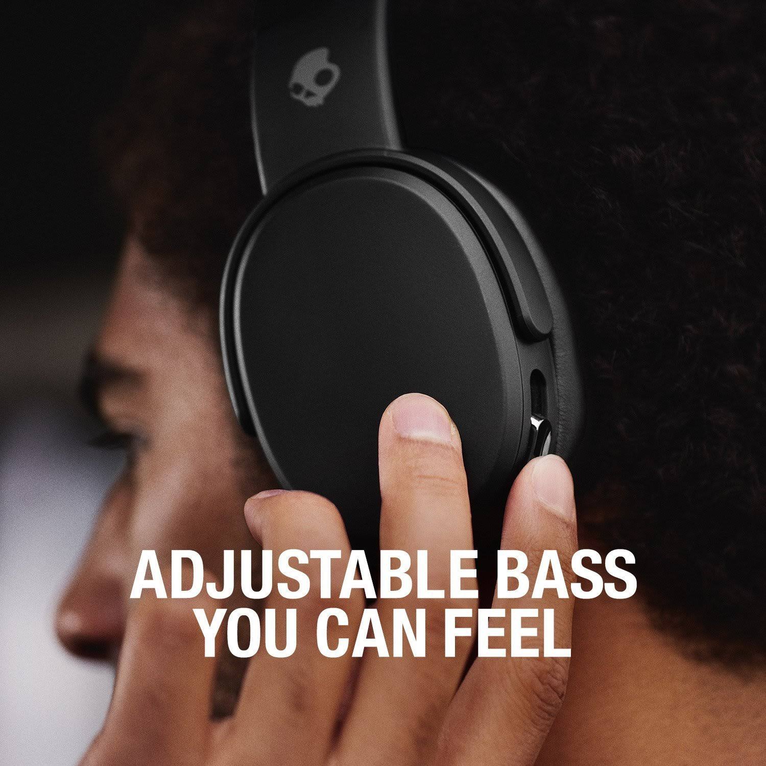 Skullcandy Crusher Bluetooth Wireless Over-Ear Headphones with Mic - Black/Coral