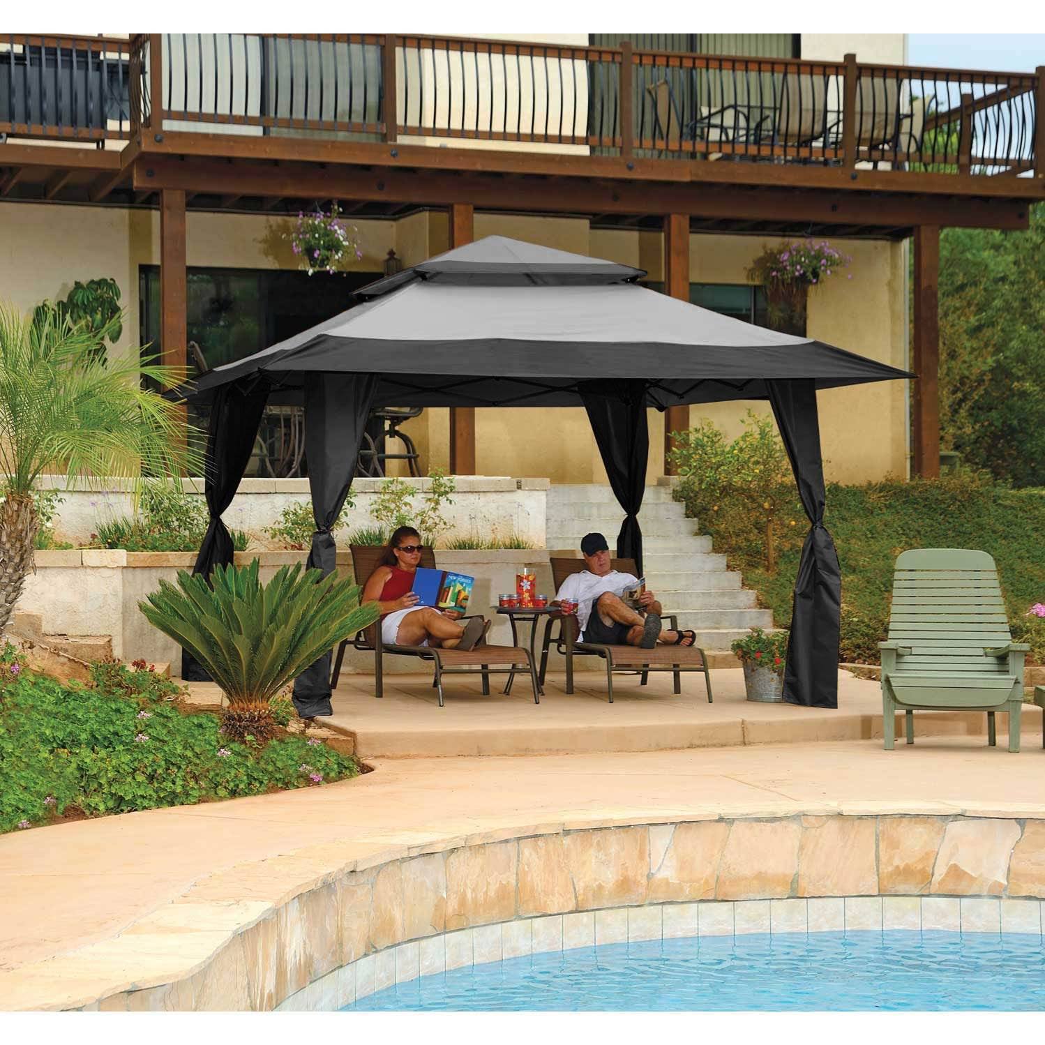 Z-Shade 13 x 13 Foot Instant Gazebo Canopy Tent Outdoor Patio Shelter Gray