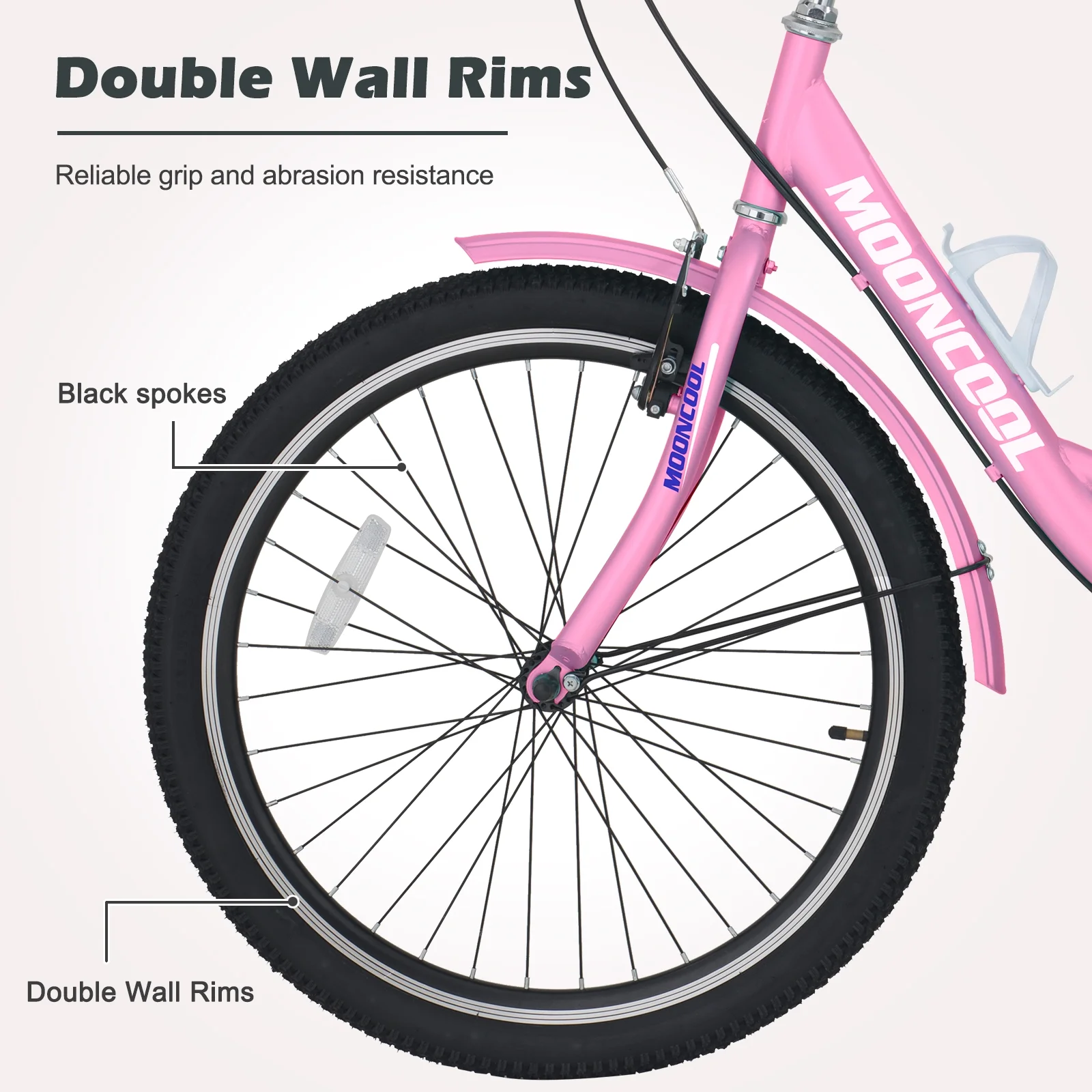 Lilypelle Tricycles for Adults with Big Basket,20" wheels 7 Speed Colorful Trike,Pink