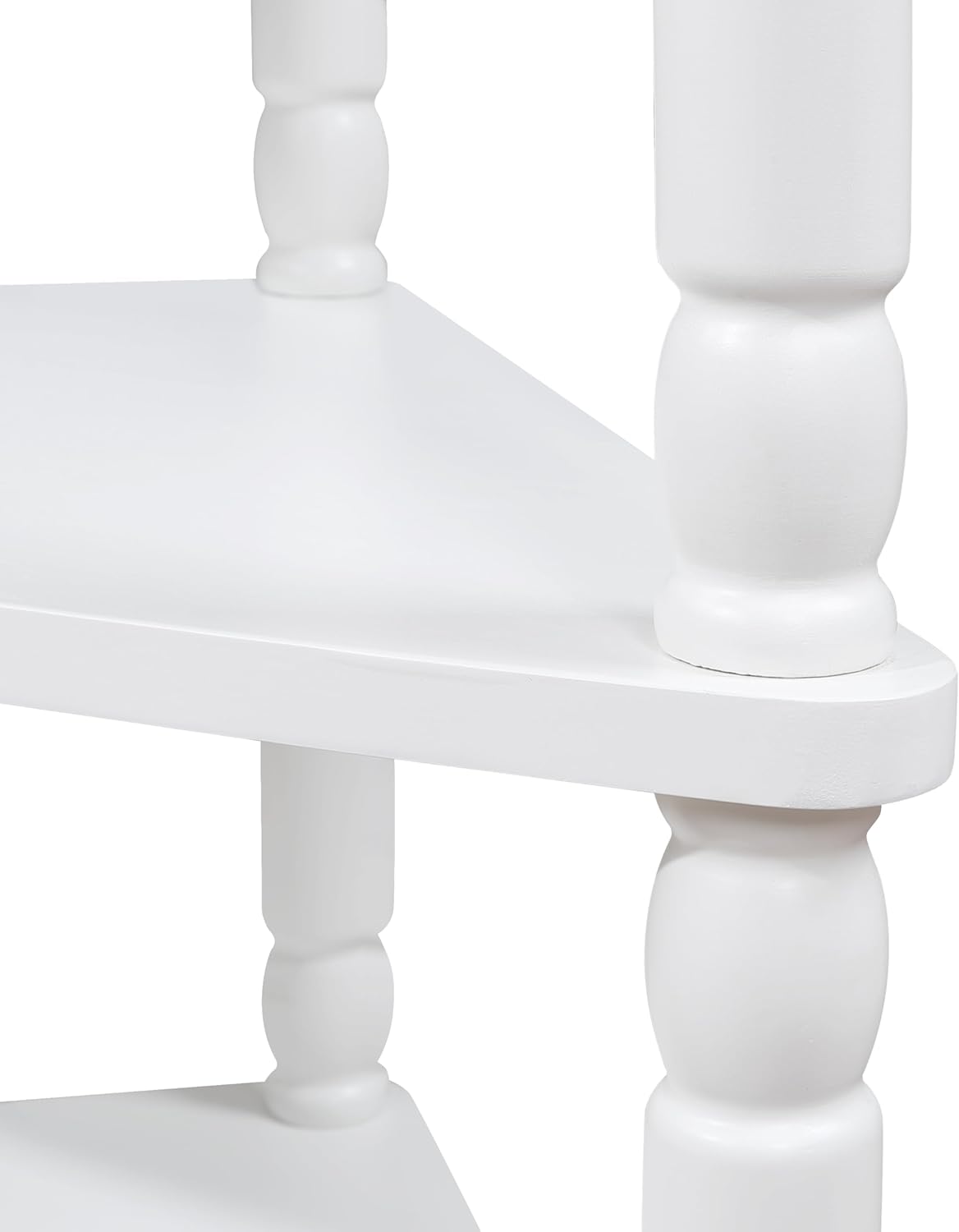 White Corner Table Accent Cabinet: Small End Table with Shelves Drawer
