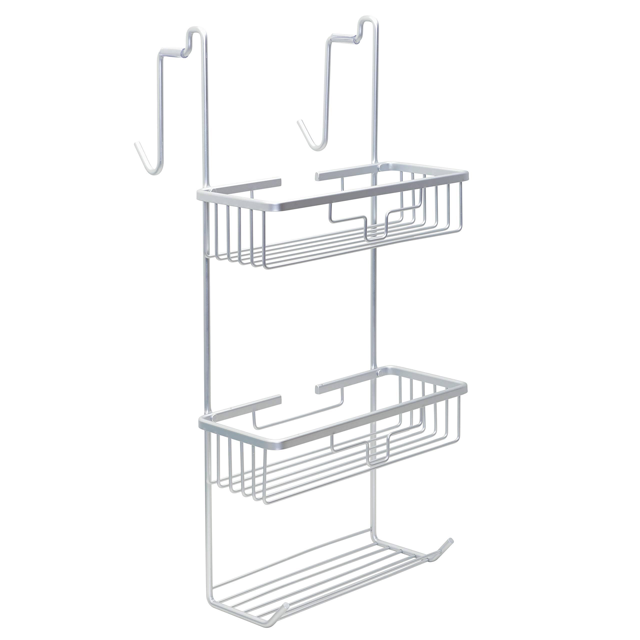 Zenna Home Satin Chrome NeverRust Aluminum Over The Door Shower Caddy