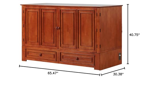 McCutchen Solid Wood Murphy Storage Bed (Queen, Cherry)