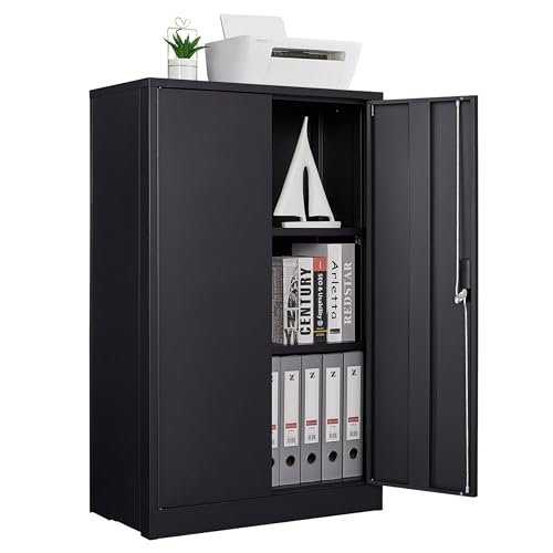 Metal Garage Storage Cabinet, Lockable Metal Cabinets with Shelves and Doors, 42" Metal Cabinet with Lock File Cabinets for Office,Garage,Kitchen,Home,School,42" x25.6Wx13.8D