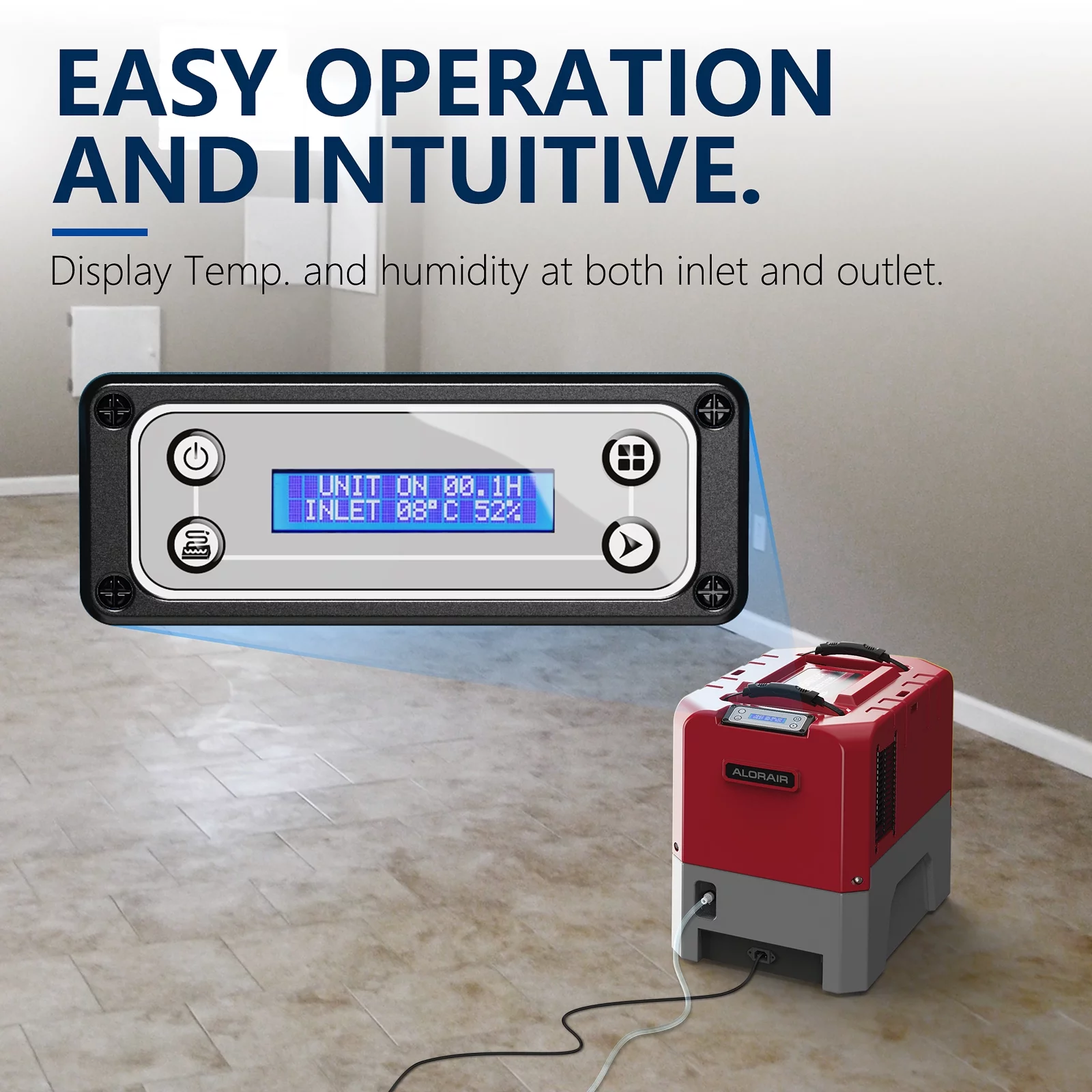 AlorAir Storm LGR Extreme Commercial Dehumidifiers 180 Pints for Crawlspace and Basement Drying, Red