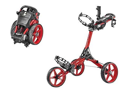 Caddytek Caddylite Compact 3 Wheel Golf Push Cart, One Click Folding Design, Smallest Folded Footprint, 32" Wide Wheelbase with Convenient Handbrake
