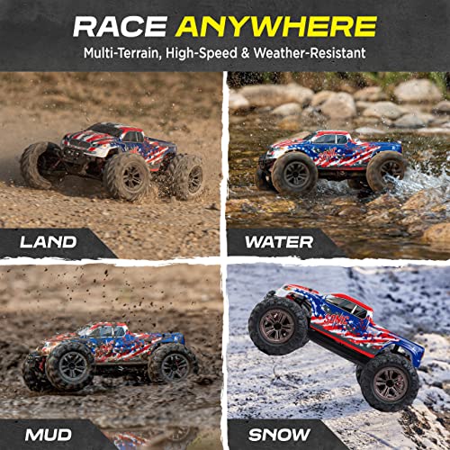 LAEGENDARY Remote Control Car, Hobby Grade RC Car 1:10 Scale Brushed Motor with Two Batteries, 4x4 Off-Road RC Truck, Fast RC Cars for Adults, RC Cars, Remote Control Truck