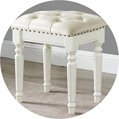 Vanity Bench with Padded Cushion, Vanity Chair Dressing Stool Wooden Stool Solid Wood Dressing Table Stool Piano Stool Bedroom Bedside Stool Makeup Stool