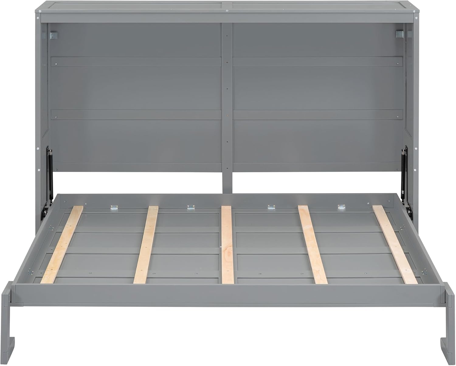 MERITLINE Full Size Murphy Bed Space-Saving Wall Bed for Multipurpose Guest Room or Home Office, Gray, HJH-LP664AAE
