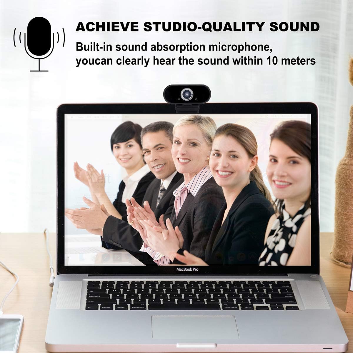 Konnek Stein Webcam HD 1080P Video, Buit-in Microphone, Computer USB Web Cam with Tripod and Privacy Cover, Plug and Play, PC Webcam for Video Calling, Conferencing, Compatible with Desktop, Laptop