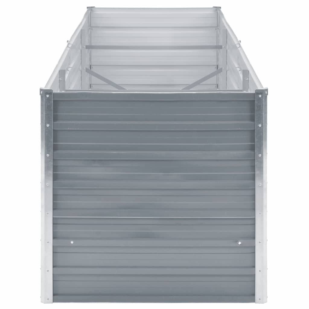 vidaXL Garden Raised Bed Galvanized Steel 126x22x31.5x22x31.3x22 Gray